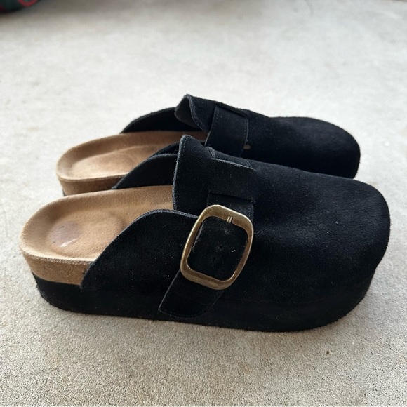 Cushionaire Granola 2 Suede Black Platform Clog Women’s Size 9 W - Picture 9 of 13